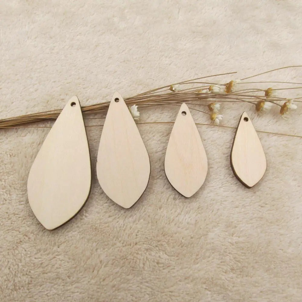 Unfinished Wooden Earrings Pendants Blank Teardrop Anomaly Cutout for DIY Craft Jewelry Making