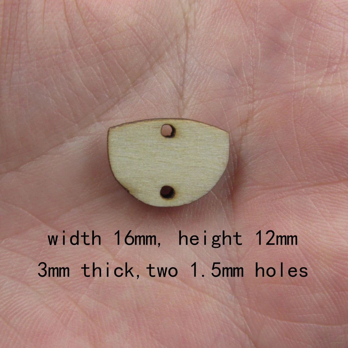 10 Pcs Unfinished Blank Wooden Geometric Chevron Half Circle Shape Cutout Plywood Connector Jewelry Finding Supplies