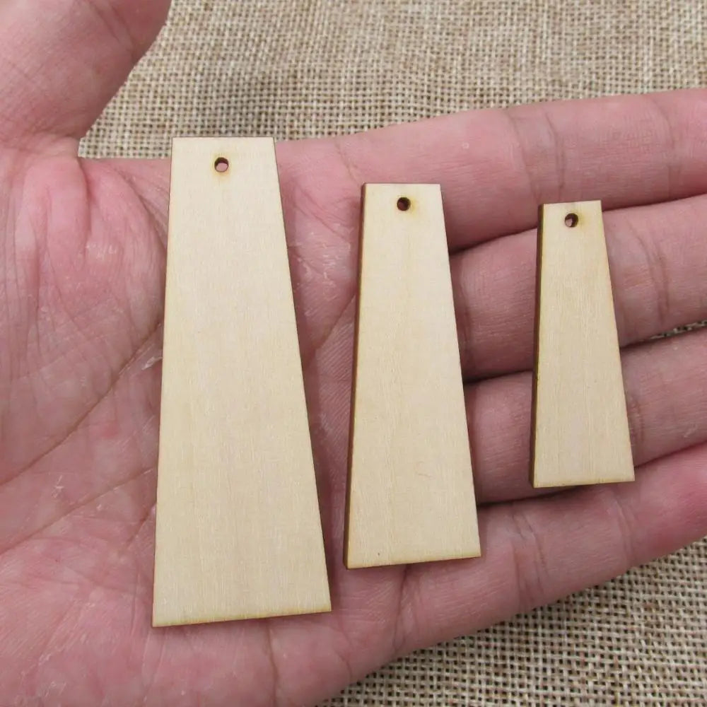 10pcs Unfinished Blank Wood Geometric Earring Rectangle Shape Cutouts Plywood For DIY Jewerly Project Making