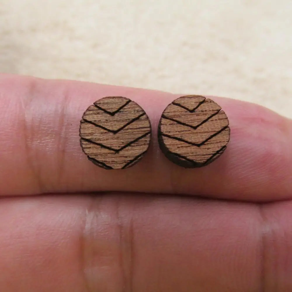 Laser Cut Unfinished Wooden Geometric Hexagon Circle Earrings, Chevro Shapes for DIY, Wood Crafts Stud Earrings, Jewelry Making