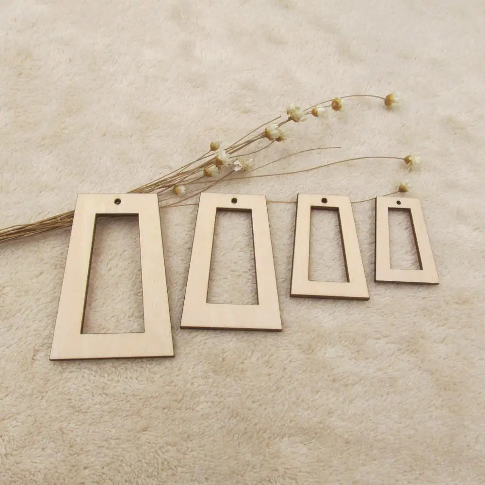 10pcs Unfinished Geometric Wooden Earrings Blank Plywood Pendants Dangle Earring Wood Charms For DIY Craft Jewelry Making