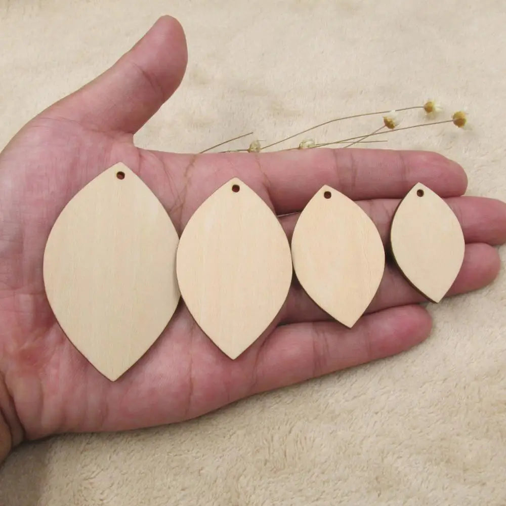 10pcs Unfinished Wooden Teardrop Earring Pendants Blank Item Crafts for Jewelry DIY Making