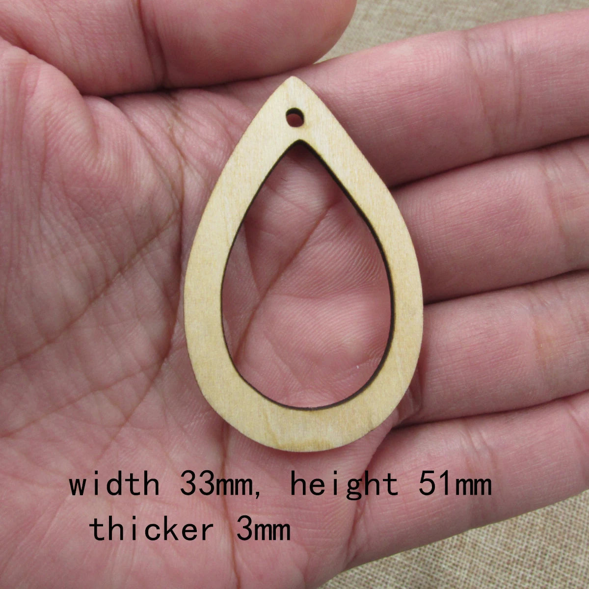 10pcs 2 inch Height Unfinished Wooden Blanks Teardrop Raindrop Waterdrop Macrame DIY Earrings Findings Accessories Supplies