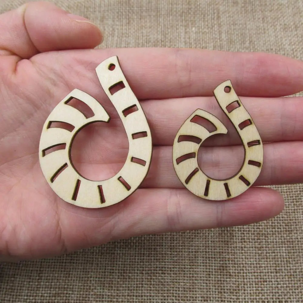10pcs Unfinished Blank Geometric Wood Shape Cutout Wooden Charm Earring, DIY Dangle Earring, Jewelry Making Supplies