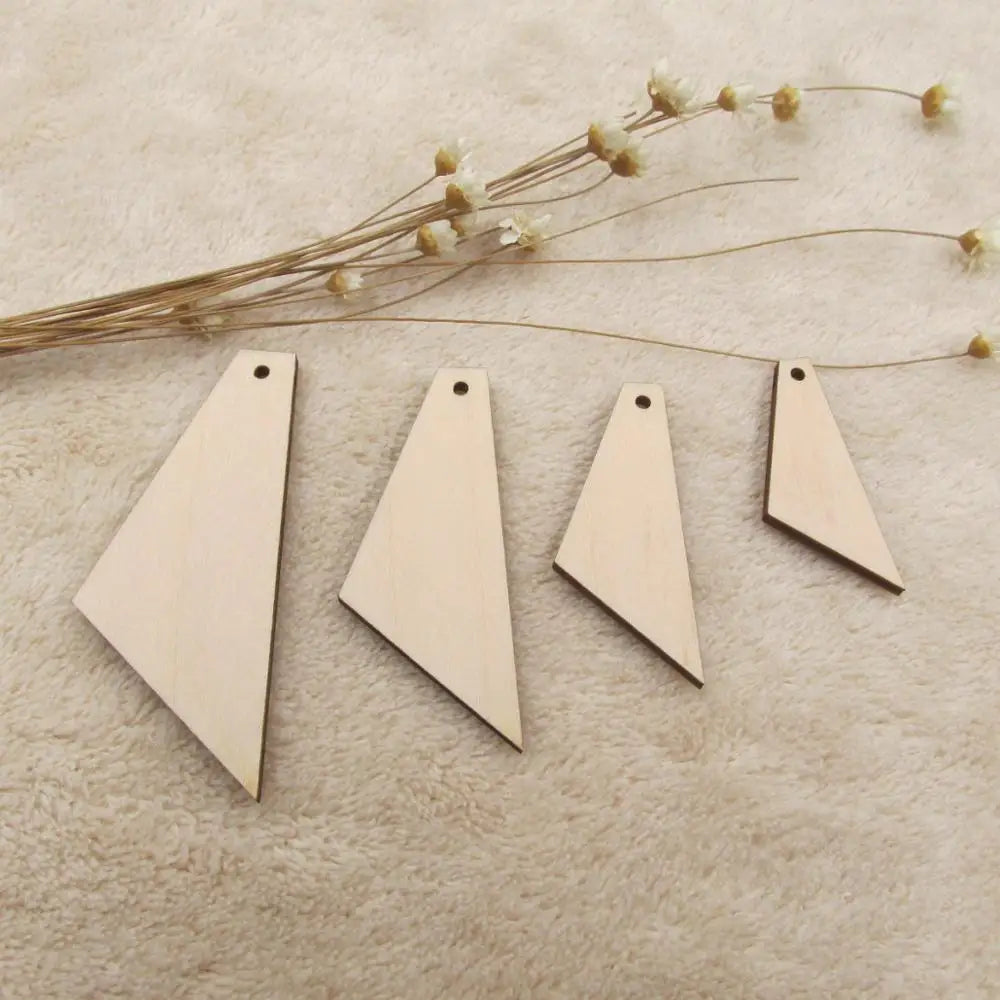 10pcs Unfinished Geometric Wooden Earrings Blank Plywood Pendants Dangle Earring Wood Charms For DIY Craft Jewelry Making