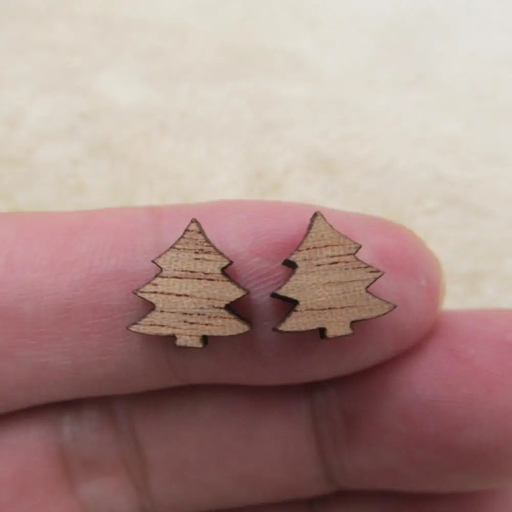 10pcs Unfinished Solid Wooden Christmas Tree, Boot Snowman, DIY Wood Crafts, Stud Earrings, Jewelry Making