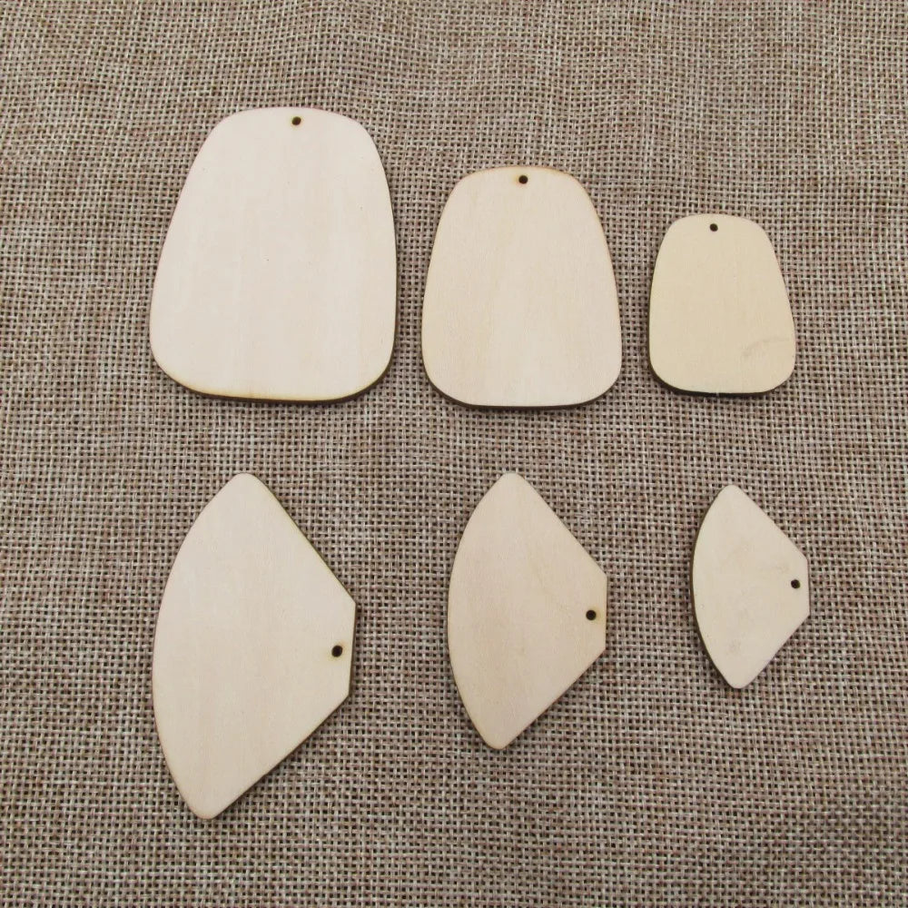 10pcs Unfinished Wood Column Fan Earring Blank Shapes Jewelry  Jewel Base For DIY Painting Project Craft