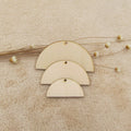 10pcs Unfinished Wooden Half Circle Shape Blanks, Unfinish Wood, Half Moon Beads for Jewelry Making, DIY, 1.5 "-2.5"