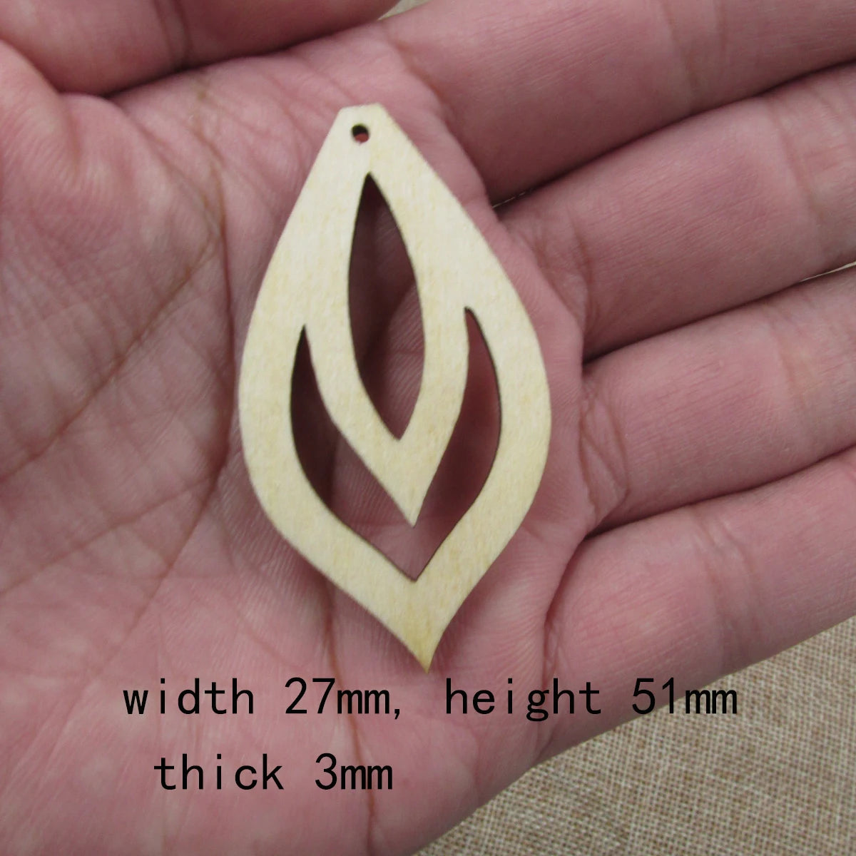 10pcs 2 inch Height Unfinished Wooden Blanks Teardrop Raindrop Waterdrop Macrame DIY Earrings Findings Accessories Supplies