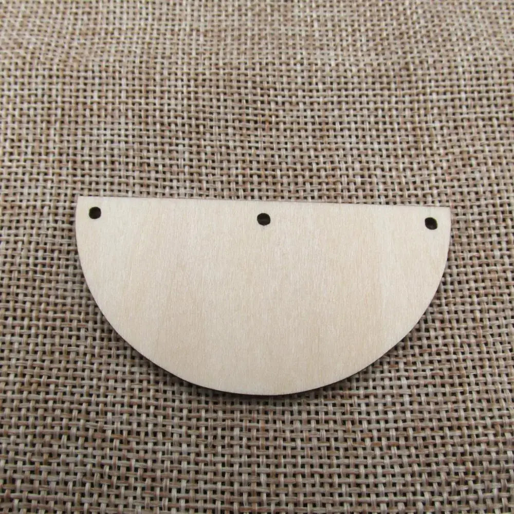 Unfinished Wood Earrings Blanks, Classic Half Circle Shape, Cutouts Plywood for DIY Crafts, Jewel Base Making, 63mm x 32mm