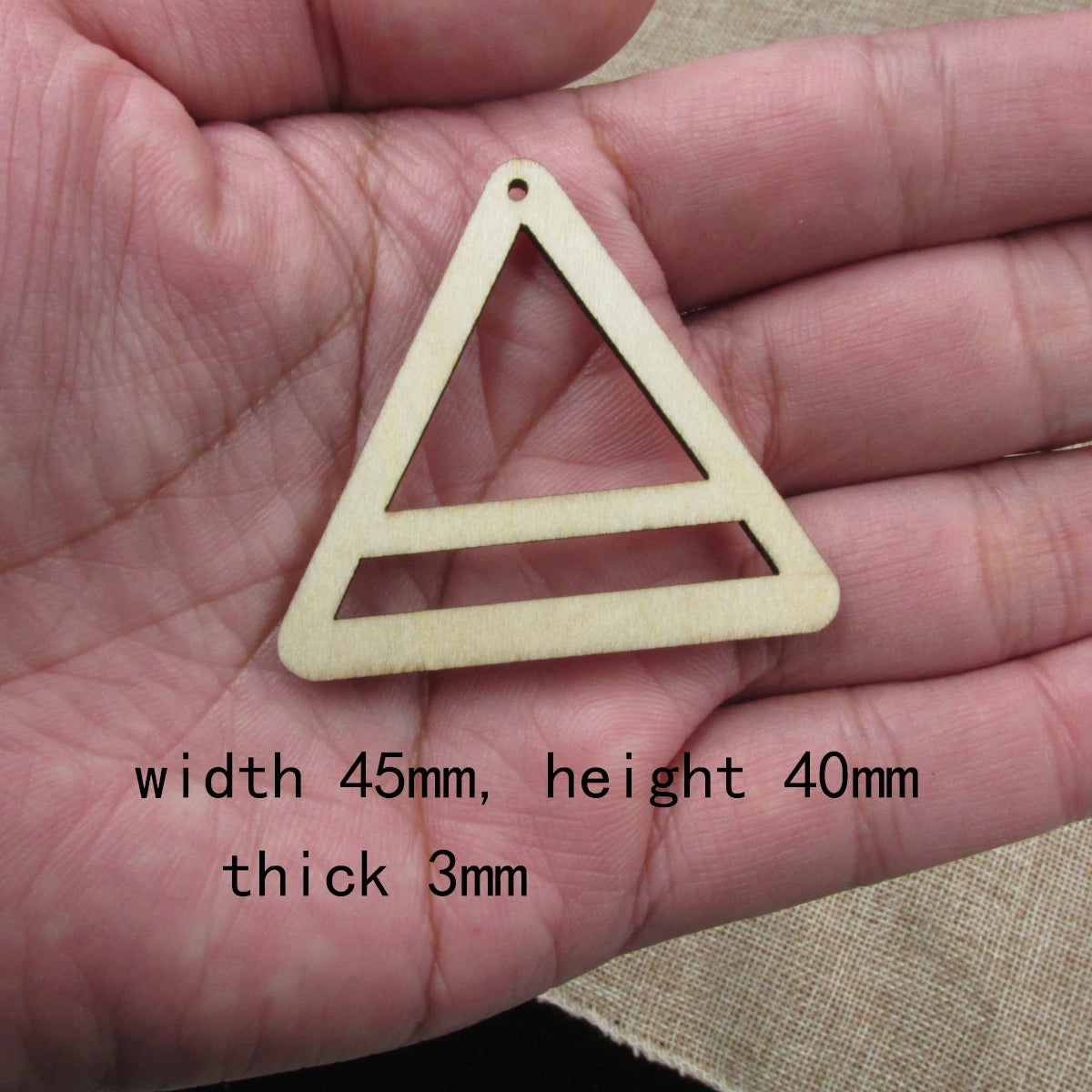 10pcs 1.75 inch Unfinished Wooden Blanks Geometric Triangle Fan Macrame DIY Earrings Parts Findings Accessories Supplies