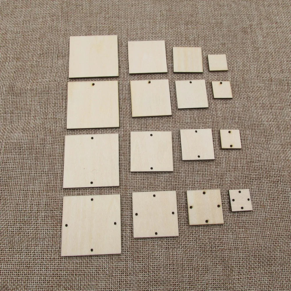 Unfinished Wooden Earring Blanks, Laser Cutouts, Square Wood, Macrame Ear Rings, Jewelry Making Supplies
