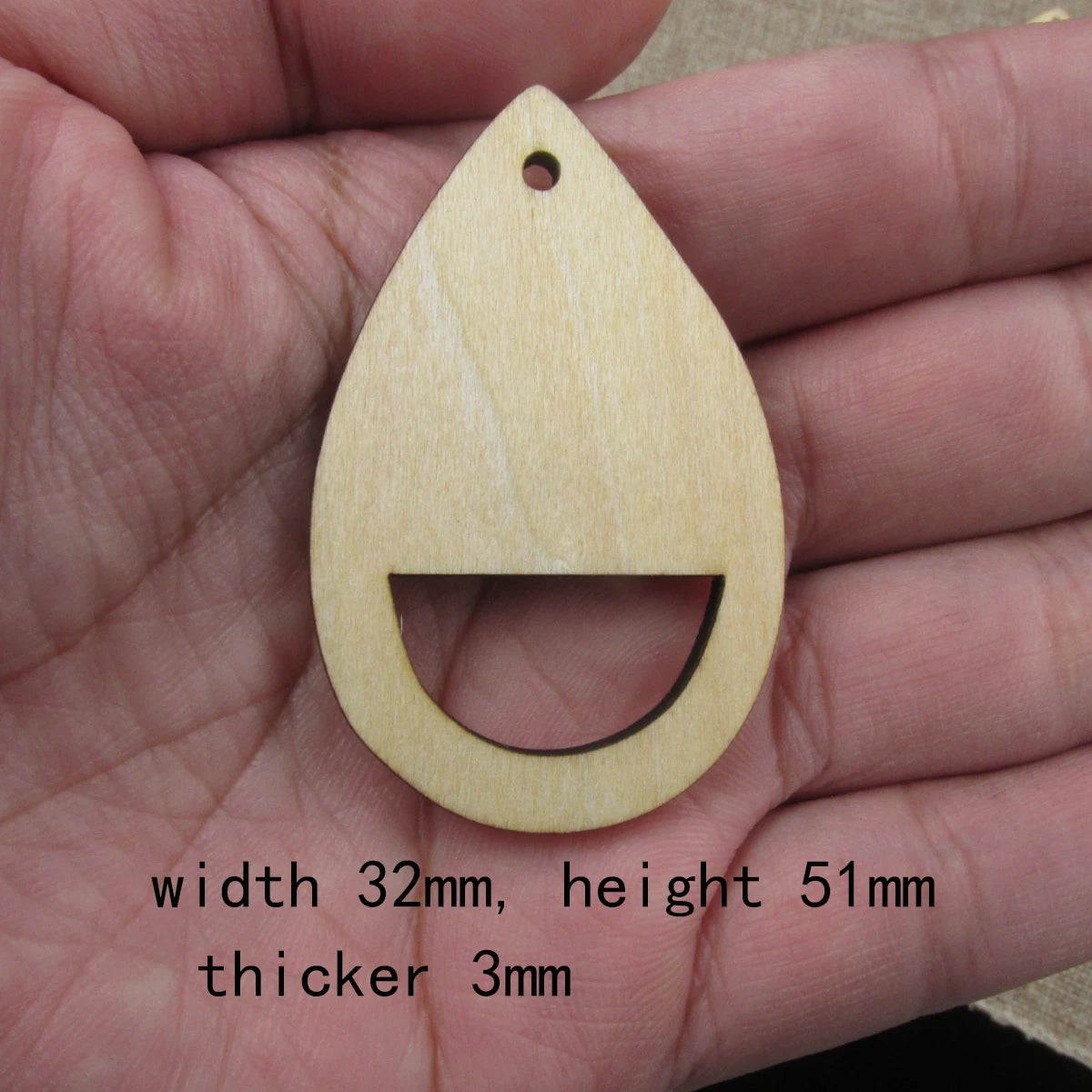 10pcs 2 inch Height Unfinished Wooden Blanks Teardrop Raindrop Waterdrop Macrame DIY Earrings Findings Accessories Supplies