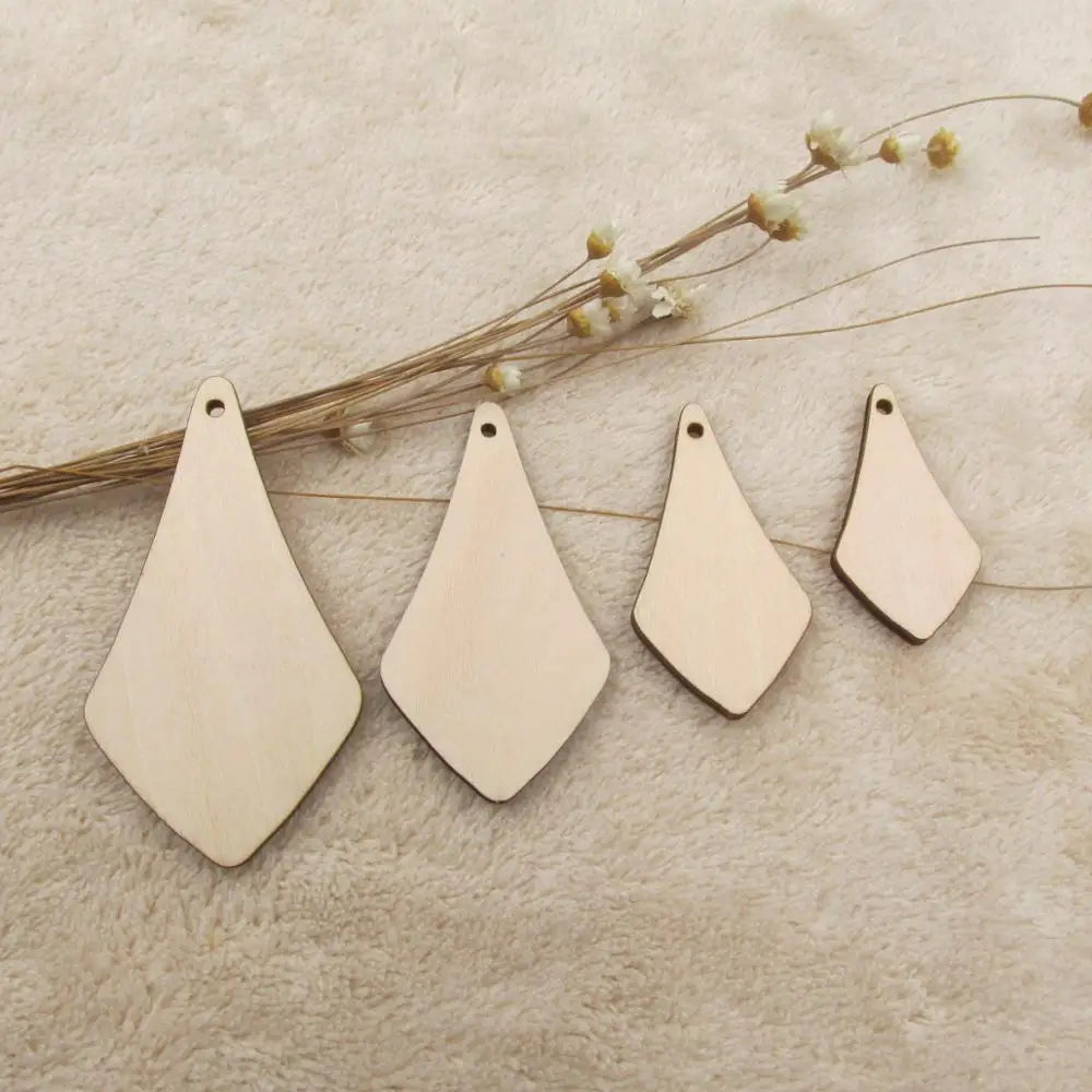 Unfinished Wooden Earrings Pendants Blank Teardrop Anomaly Cutout for DIY Craft Jewelry Making