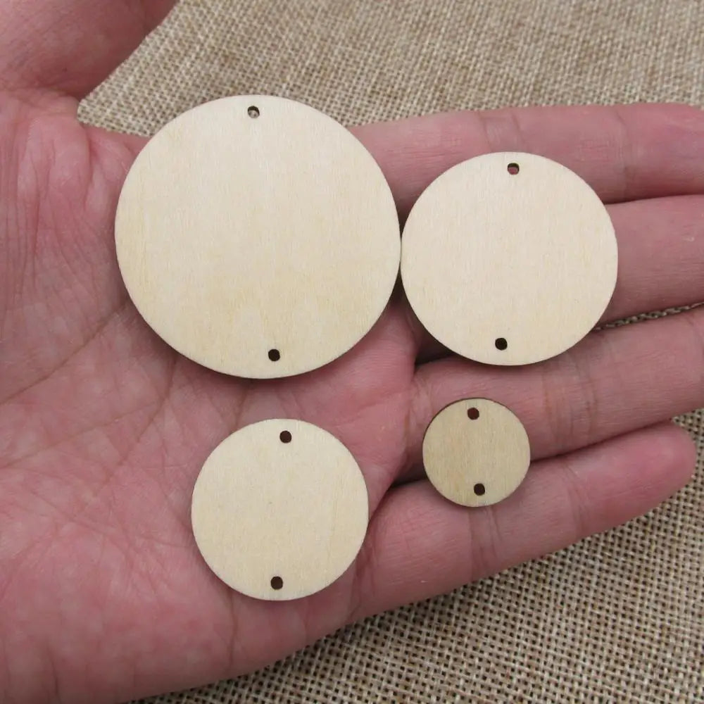 10pcs Unfinished Blanks Laser Cut Shape, Round Circle Cutouts, Wood Macrame Ear Rings, Jewelry Making Supplies