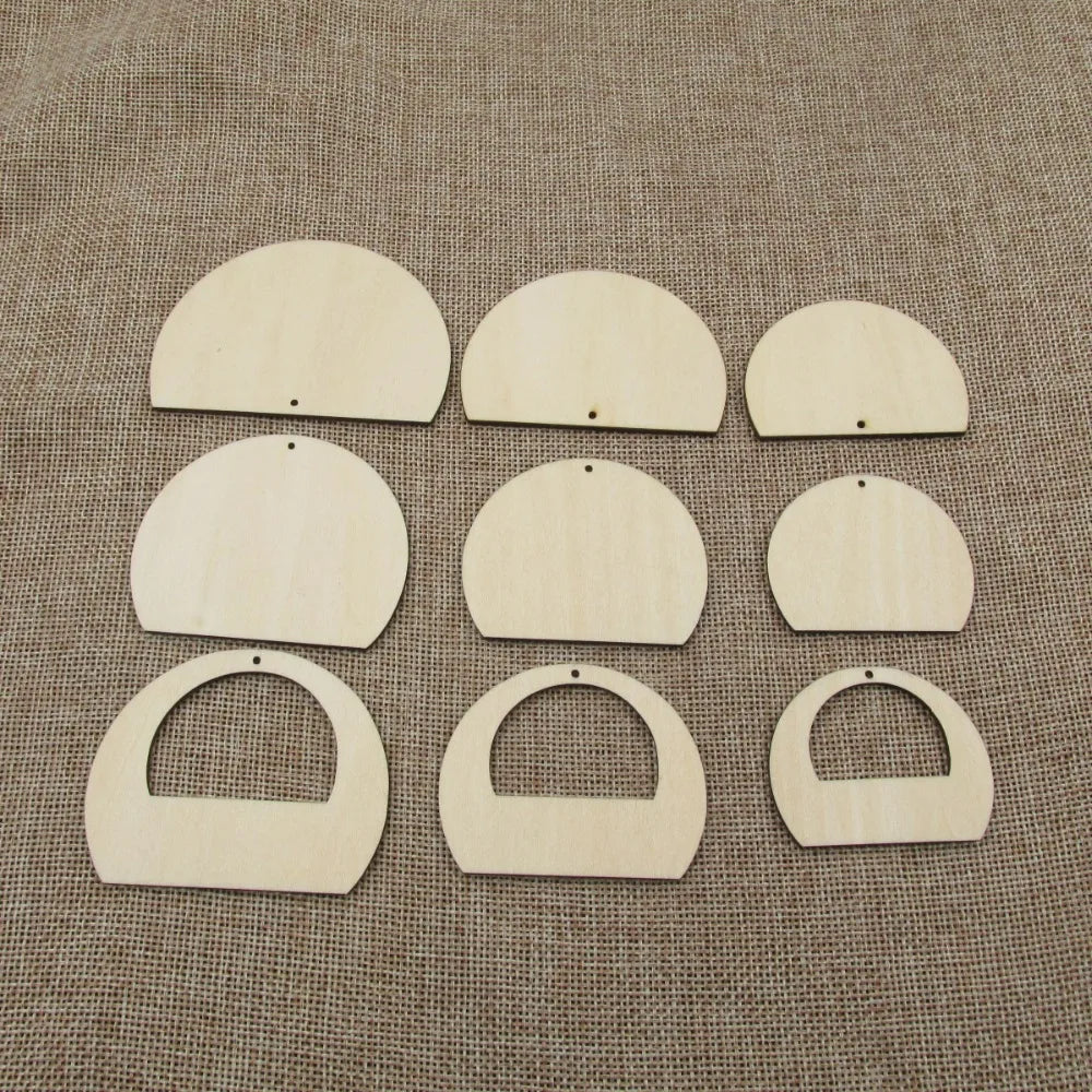 10pcs Unfinished Blank Wood Earring, Half Circle Shape, Round Cutouts Plywood, DIY Jewelry Project Making