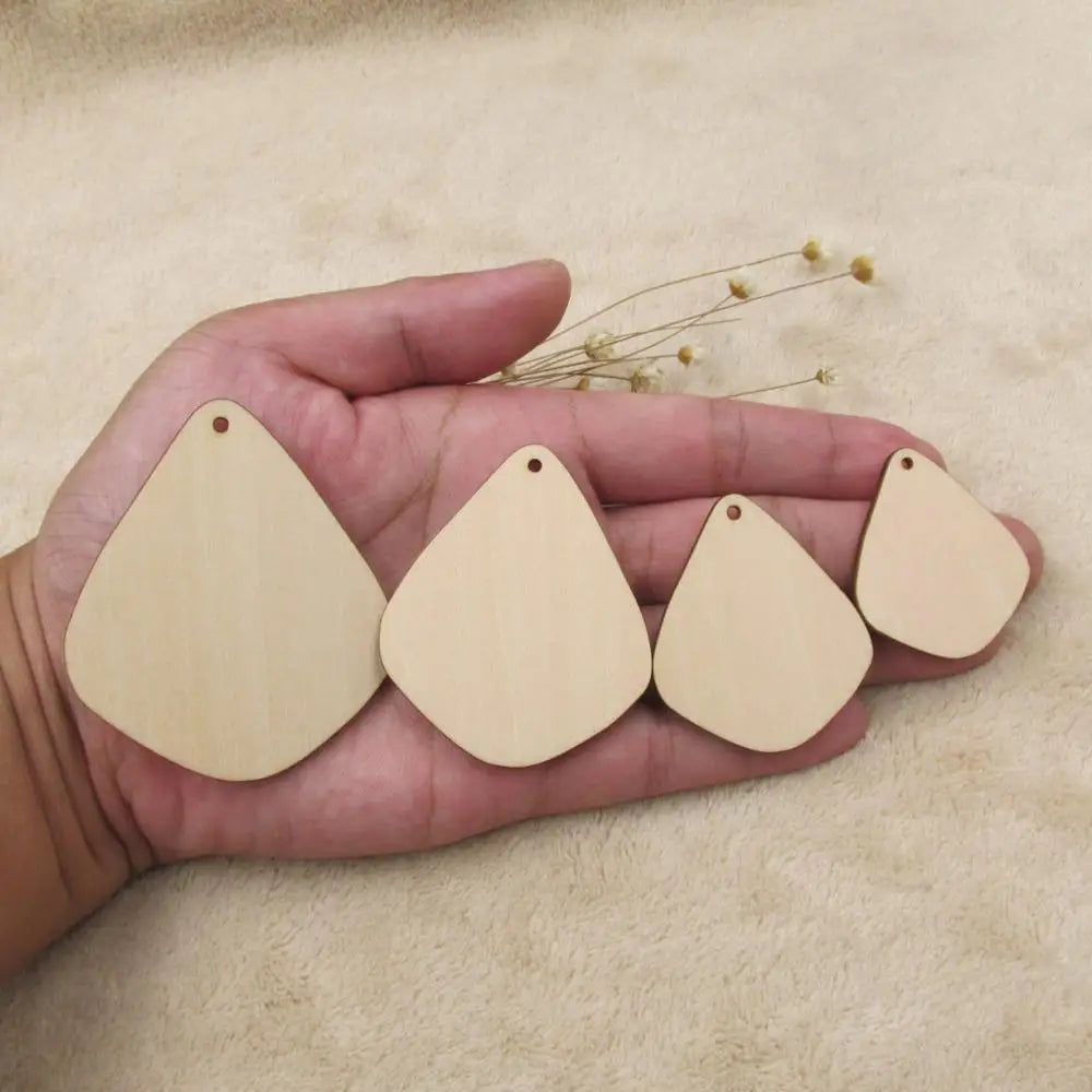 10pcs Unfinished Wooden Teardrop Earring Pendants Blank Item Crafts for Jewelry DIY Making