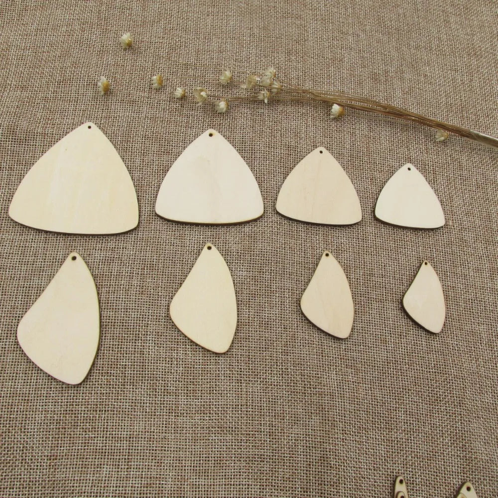 10pcs Unfinished Blank Wood Sculpture Form, Sickle Shape Cutout Plywood, DIY Jewelry Project, Painting