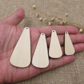 10pcs Unfinished Blank Wood Teardrop Style Shape Cutout Plywood for DIY Drop Earrings, Jewelry Project, Painting Making