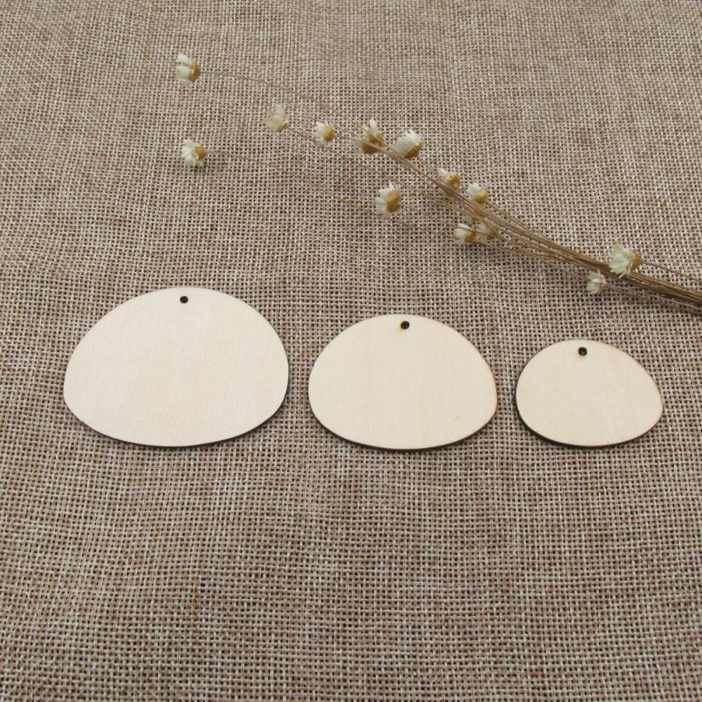 10pcs Unfinished Wood Earrings Blanks, Wooden Stone Shape, Cutouts Plywood for DIY Crafts, Jewel Base Making
