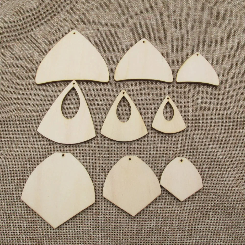 Unfinished Wooden Earring Blank Shapes Jewelry  Jewel Base For Epoxy Resin And Acrylic Paint DIY Craft