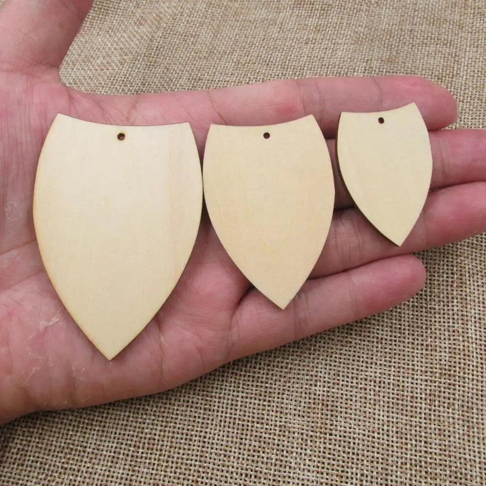 10pcs Unfinished Blank Classic Leaf Teardrop Earring Wood Shape Cutouts Plywood for DIY Jewelry Project Making