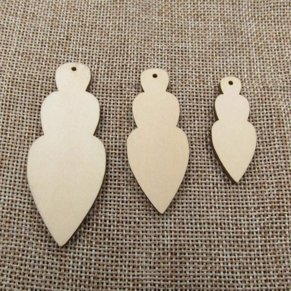 10pcs Unfinished Wooden Earrings Blanks, Feather Shape, Blank Plywood, Cut Out for Wood Project Making