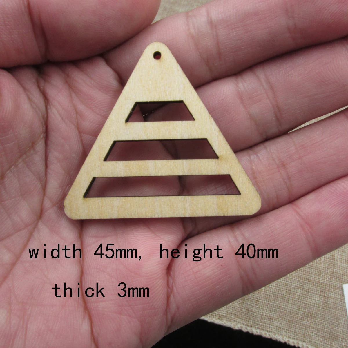 10pcs 1.75 inch Unfinished Wooden Blanks Geometric Triangle Fan Macrame DIY Earrings Parts Findings Accessories Supplies