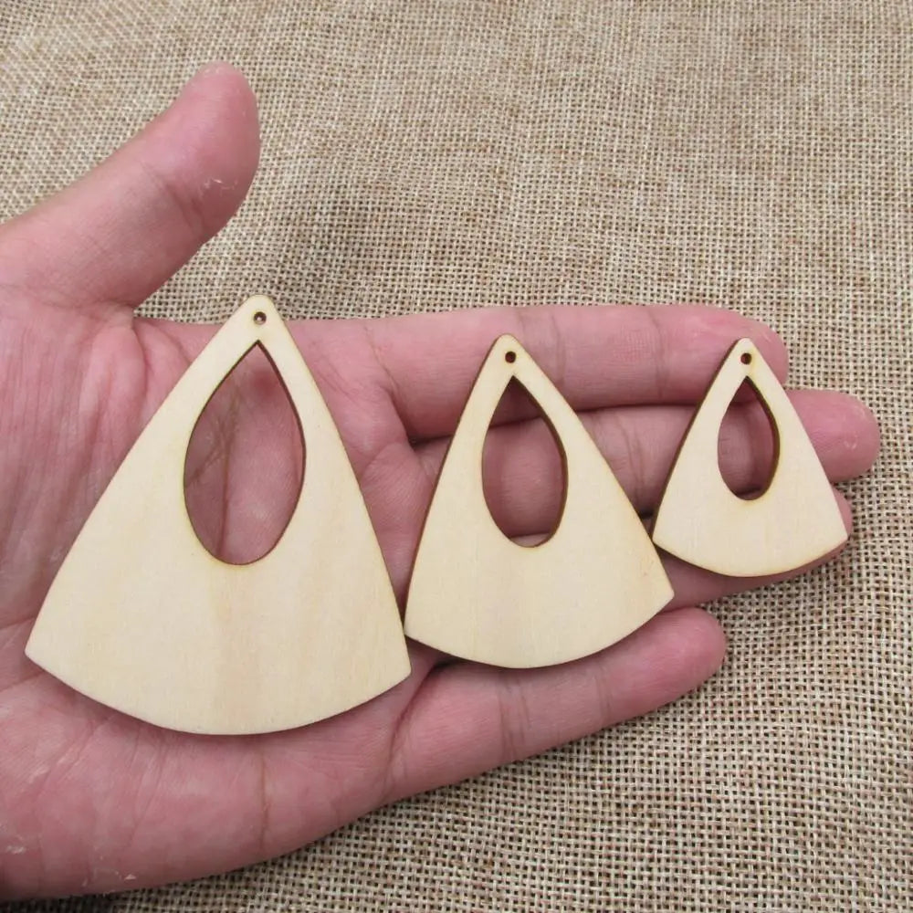Unfinished Wooden Earring Blank Shapes Jewelry  Jewel Base For Epoxy Resin And Acrylic Paint DIY Craft