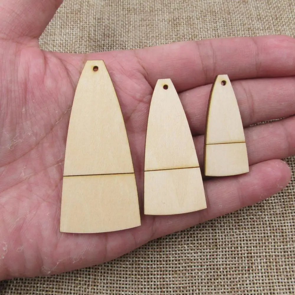 10pcs Laser Engraved Unfinished Blank Geometric Teardrop Earring Wood Shape Cutouts Plywood for DIY Jewelry Project Making