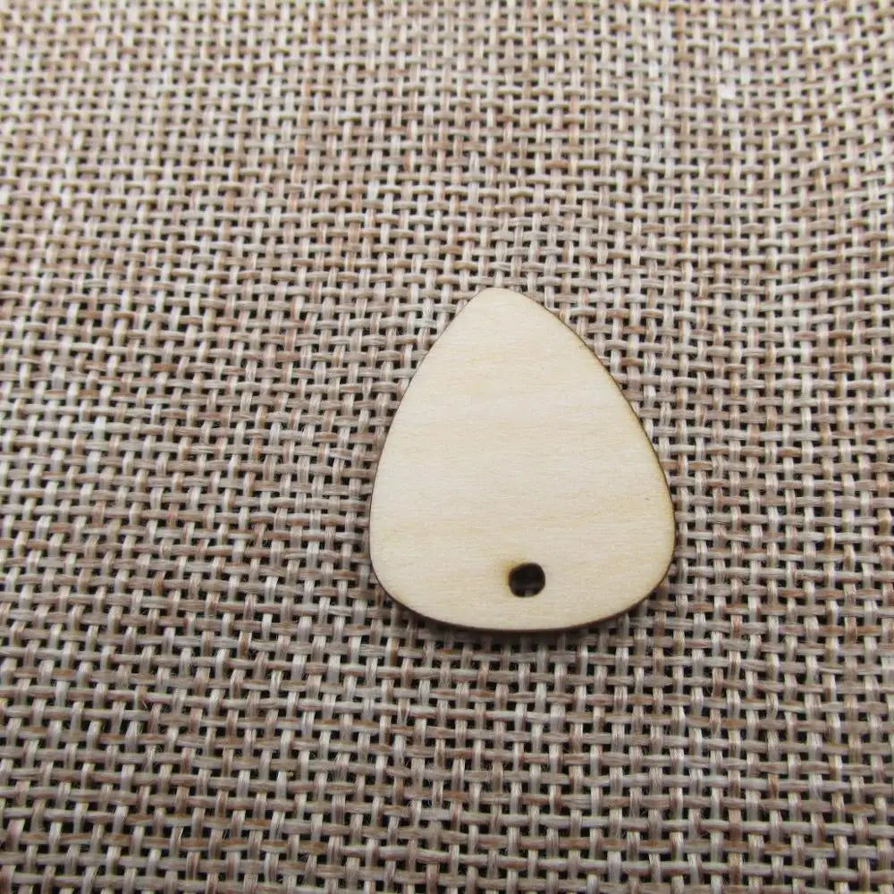 10pcs Unfinished Wood Earrings Blanks, Stone and Guitar Pick Shape, Cutouts Plywood for DIY Crafts, Jewel Base Making