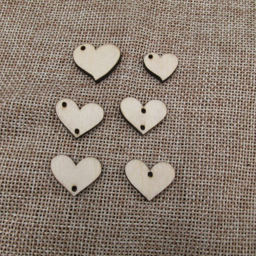 10 Pcs Unfinished Blank Wooden Heart Shape Cutout Plywood Connector Jewelry Finding Supplies For Earrings