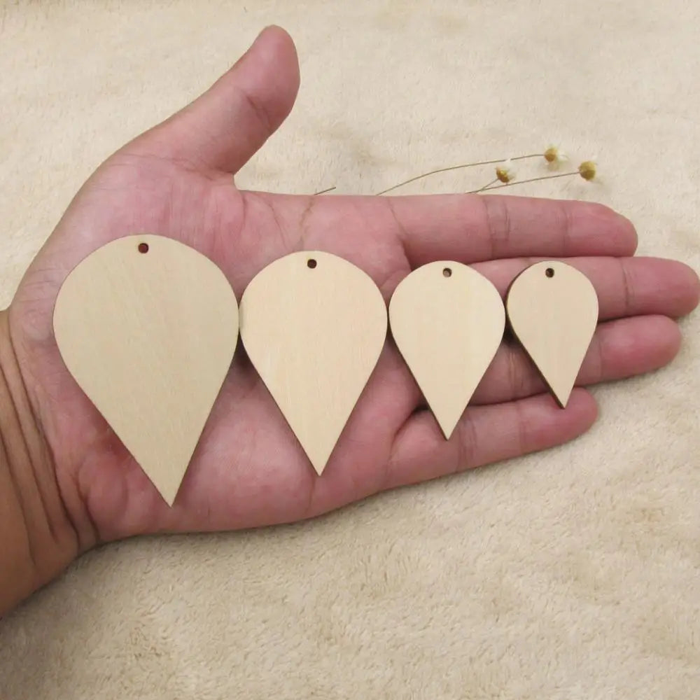 10pcs Unfinished Wooden Teardrop Earring Pendants Blank Item Crafts for Jewelry DIY Making