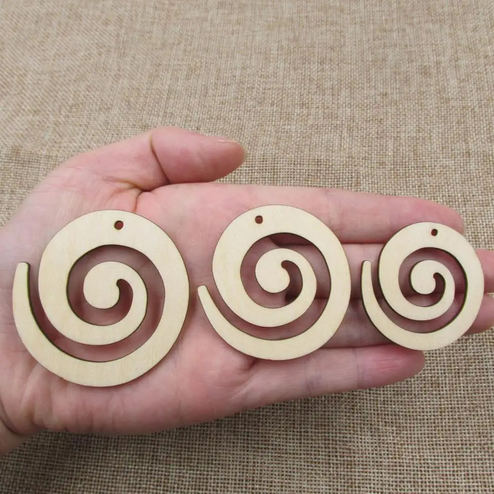 Unfinished Blank Circle Fan Wood Shape Cutout Wooden Charm Earring, DIY Dangle Earring, Jewelry Making Supplies