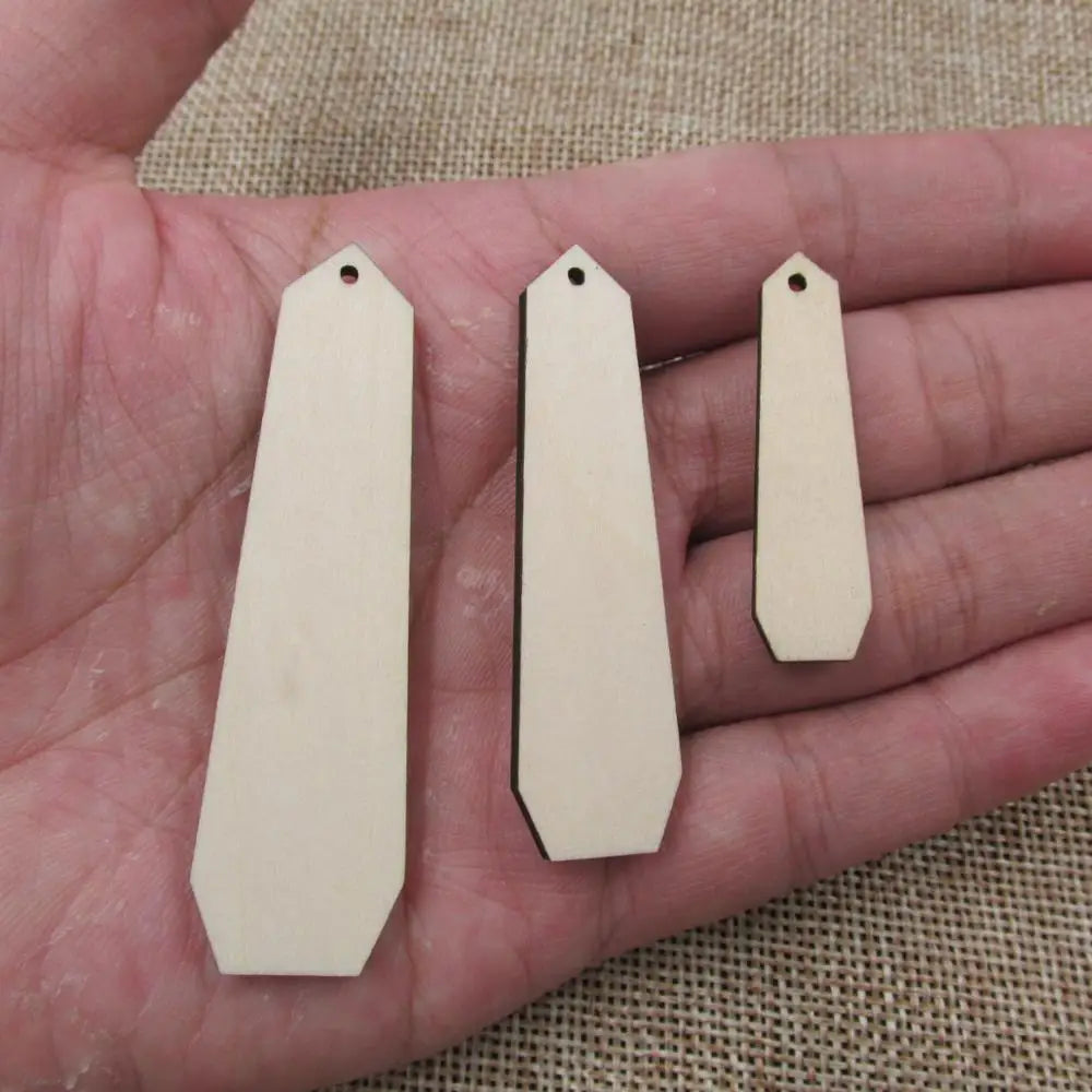 10pcs Unfinished Blank Wood Wave Rectangle Shape Cutouts Plywood for DIY Jewelry Project Making