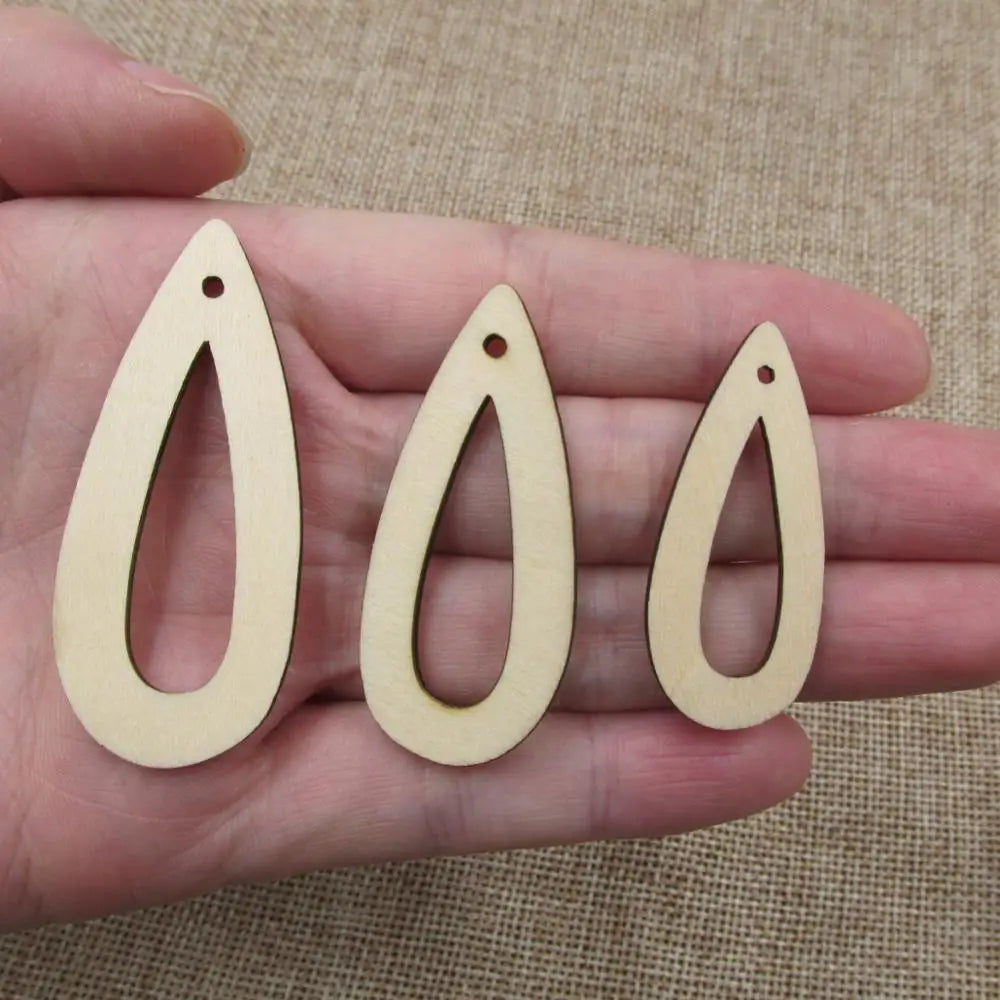 Unfinished Blank Leaf Treeop Wood Pendants, Wooden Charm Earring, DIY Dangle Earring, Jewelry Making Supplies