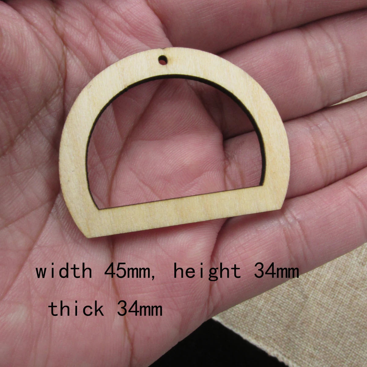 10pcs 1.75 inch Unfinished Wooden Blanks Geometric Half Circle Macrame DIY Earrings Parts Findings Accessories Supplies