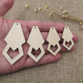 10pcs Unfinished Blank Wood Cutouts Plywood, Rhombus Shape Cutouts, DIY Jewelry Project Making