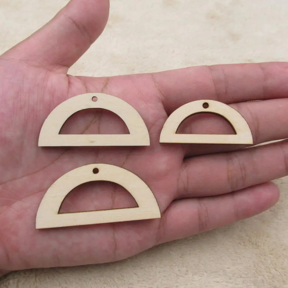 Unfinished Wooden Earrings, Blank Circle, Oval Wood Drop, Dangle Ear Rings for Jewelry, DIY Craft Making Supplies