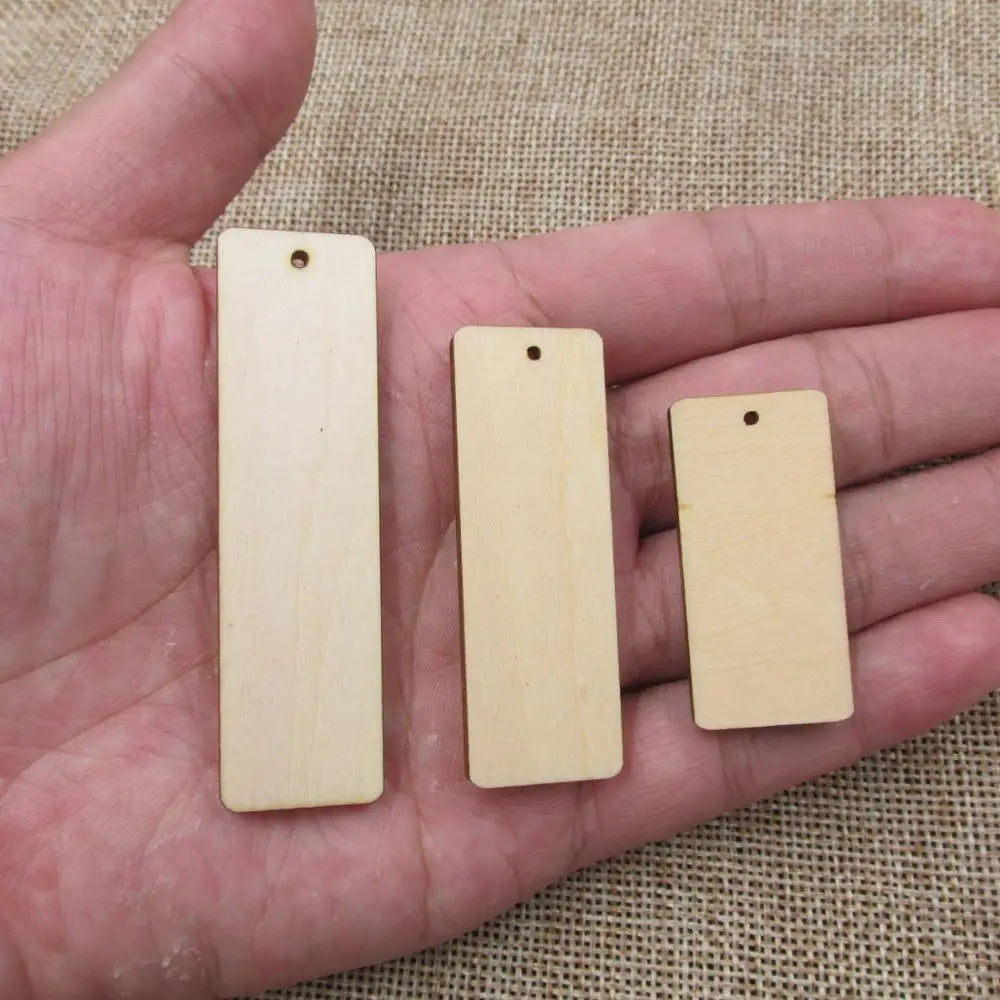 10pcs Unfinished Blank Wood Geometric Earring Rectangle Shape Cutouts Plywood For DIY Jewerly Project Making