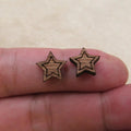 Unfinished Solid Wooden Star Design Style Stud Earrings, DIY Wood Crafts, Handmade Jewelry