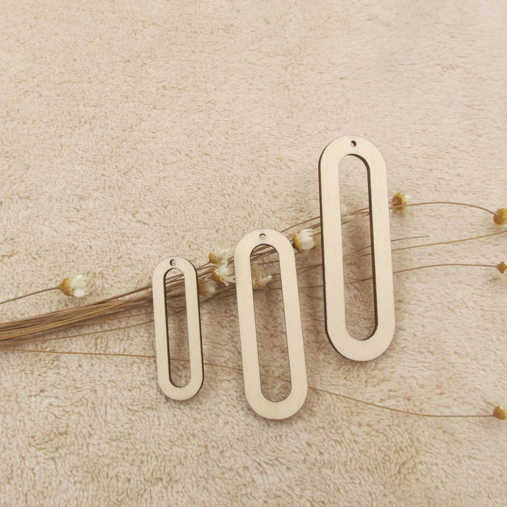 10pcs Unfinished Laser Cut Wood Earrings, Circle Rectangle Shapes, Blanks Wood Earrings, DIY Beads for Jewelry Making, Wholesale