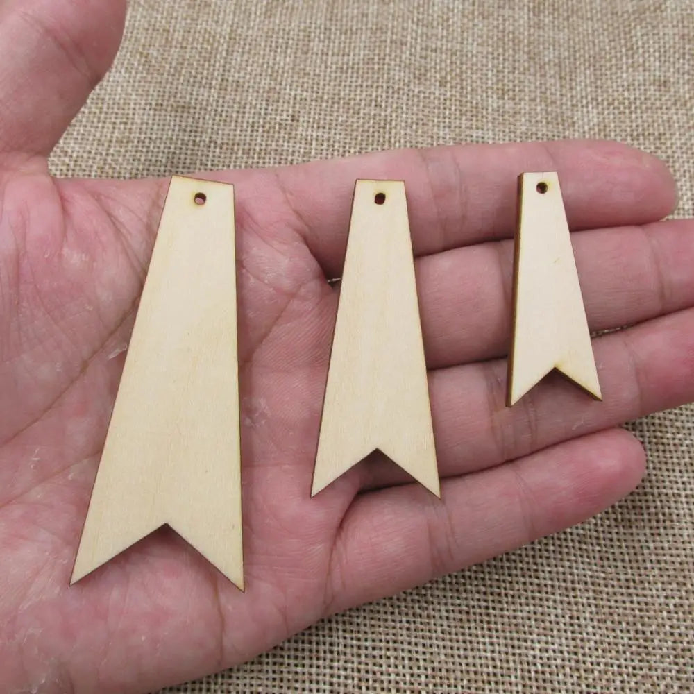 10pcs Unfinished Blank Wood Wave Rectangle Shape Cutouts Plywood for DIY Jewelry Project Making