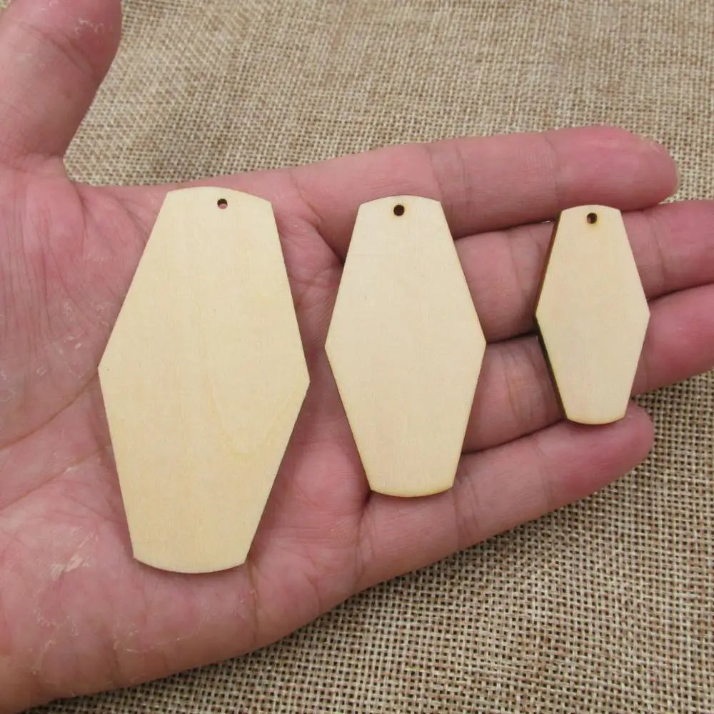 10pcs Unfinished Blank Wood Geometric Earring Rhombus Shape Cutouts Plywood, DIY Jewelry Project Making