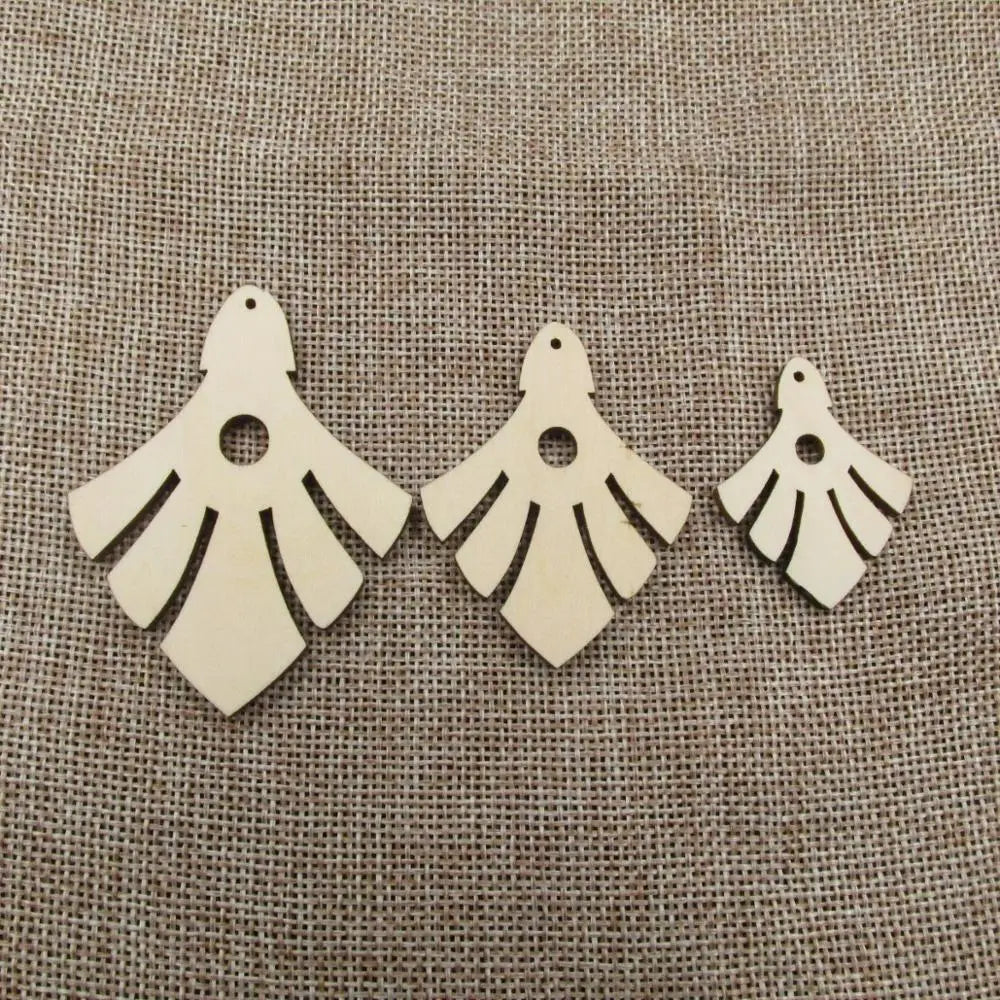 10pcs Unfinished Wooden Earrings Blanks, Feather Shape, Blank Plywood, Cut Out for Wood Project Making