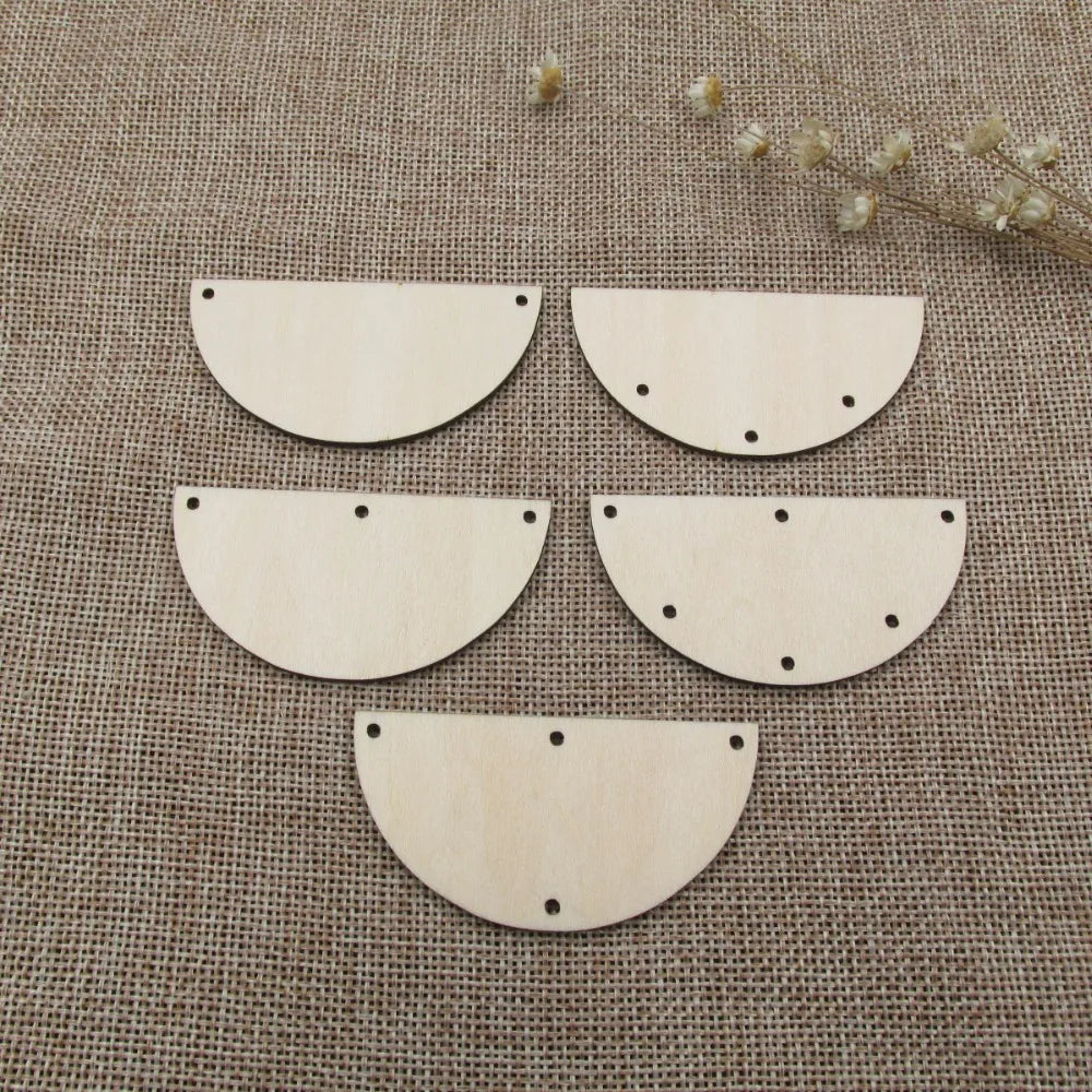 Unfinished Wood Earrings Blanks, Classic Half Circle Shape, Cutouts Plywood for DIY Crafts, Jewel Base Making, 63mm x 32mm