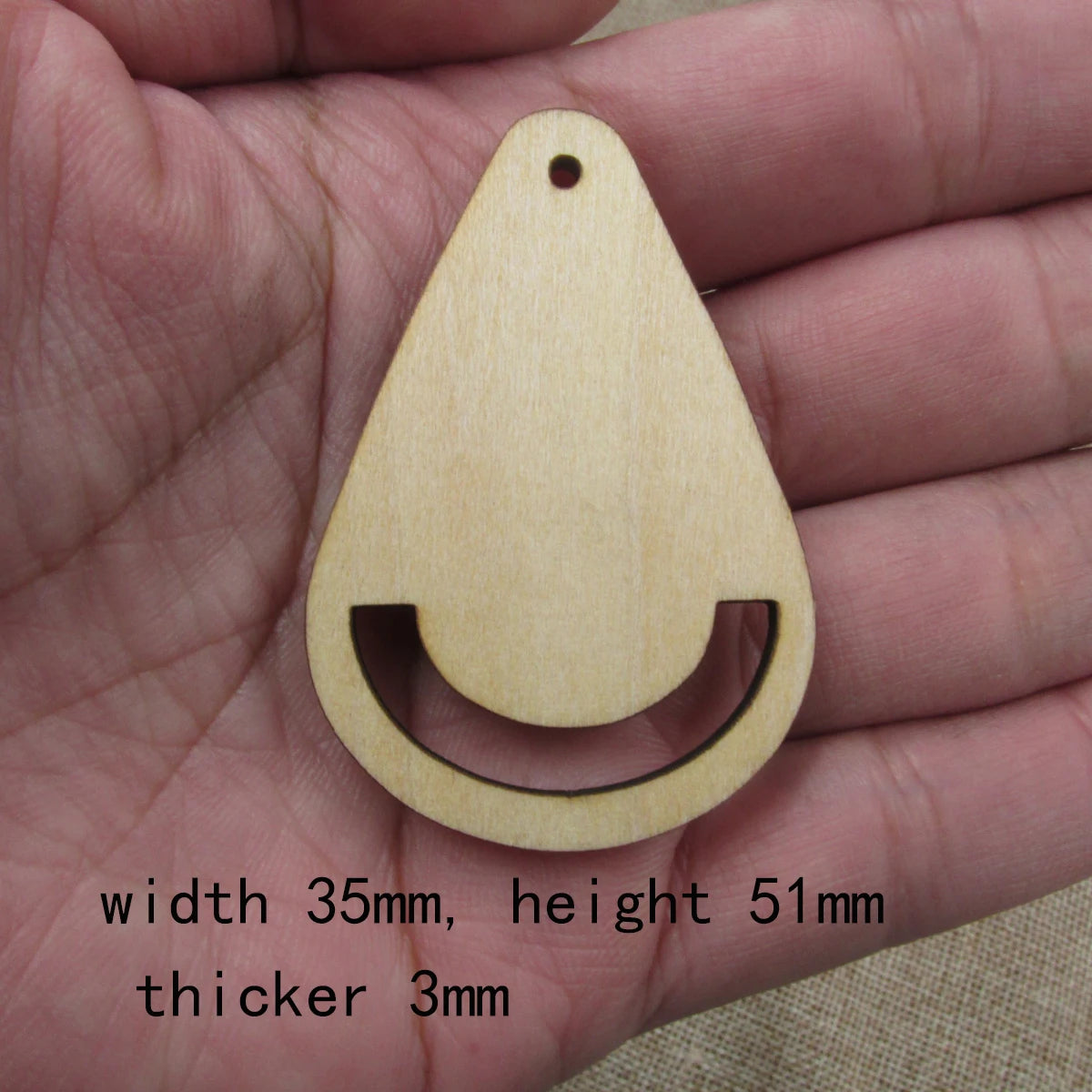 10pcs 2 inch Height Unfinished Wooden Blanks Teardrop Raindrop Waterdrop Macrame DIY Earrings Findings Accessories Supplies