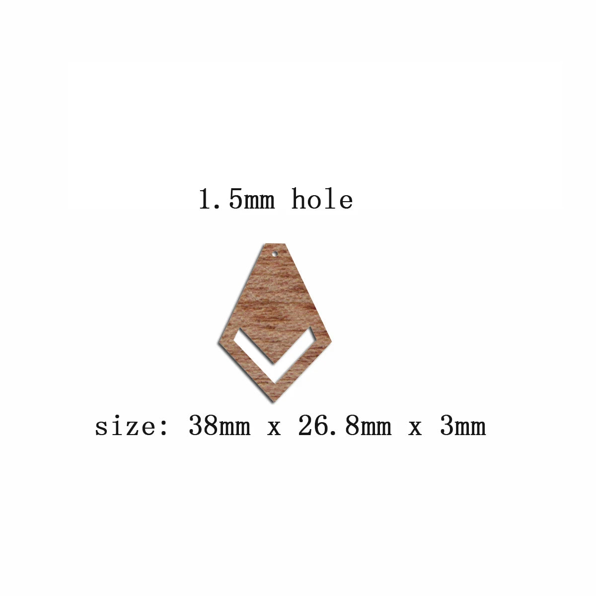 6pcs Unfinished Blank Wooden Geometric Tie Shape Macrame Wood Earring Charms Pendant for Jewelry Making