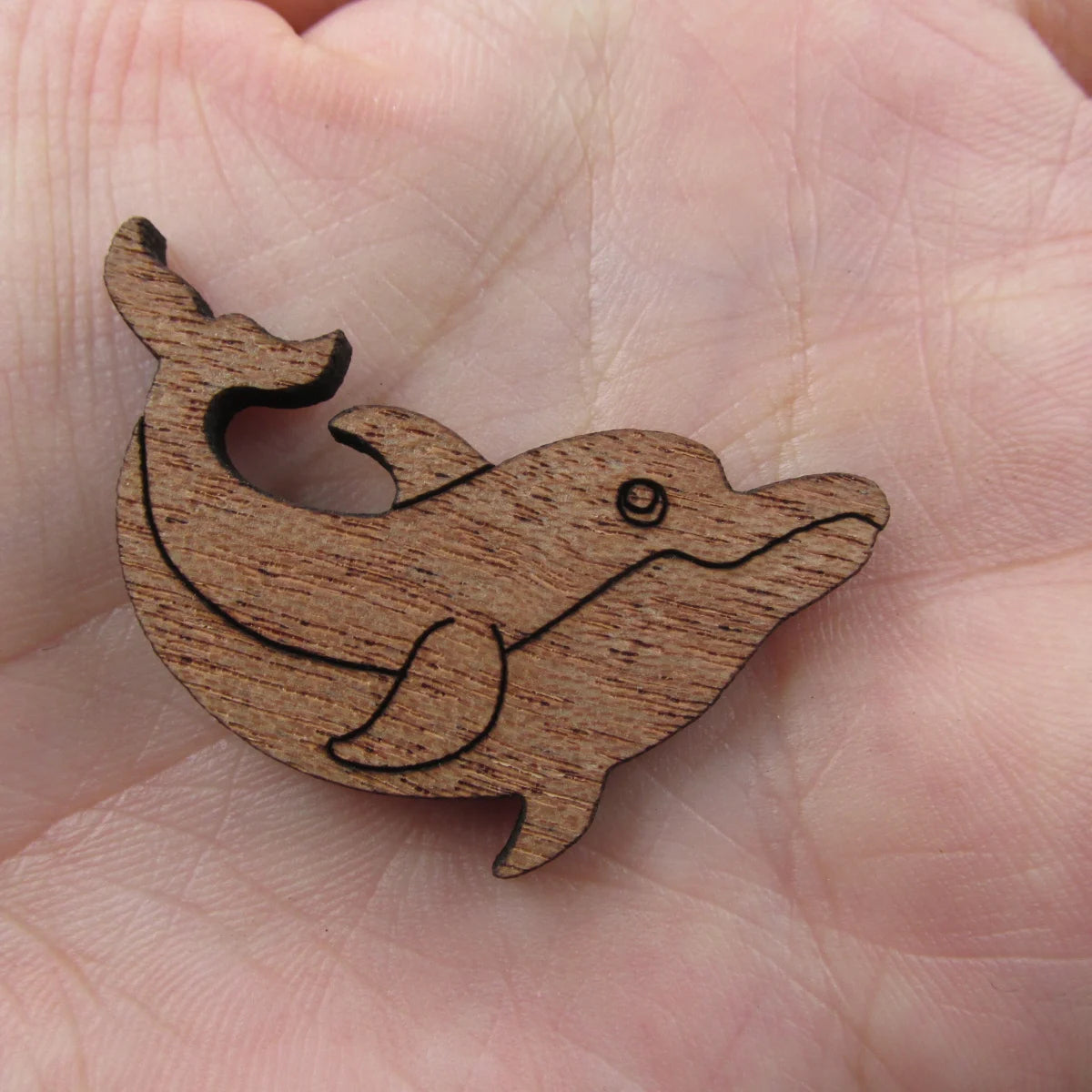 3 Pair Unfinished Under the Sea Ocean Animal Wooden Dolphin Shape Cutout For Brooches Pin Magnet Pendant Jewerly Diy Making
