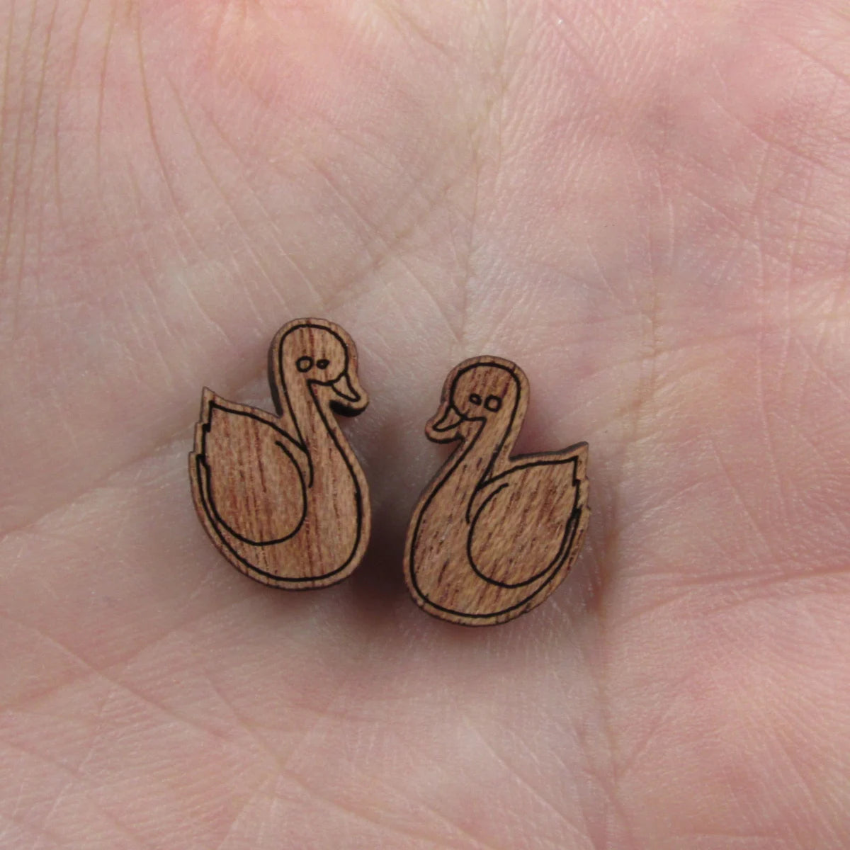 5 Pair Unfinished Blank Home Farm Animal Wooden Swan Cabochon Charm Wood Shape Cutouts For DIY Craft  Earring